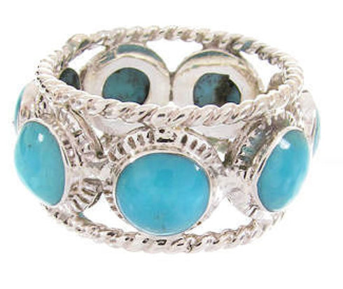 Sterling Silver Turquoise Southwestern Ring Size 6-3/4 PS61434